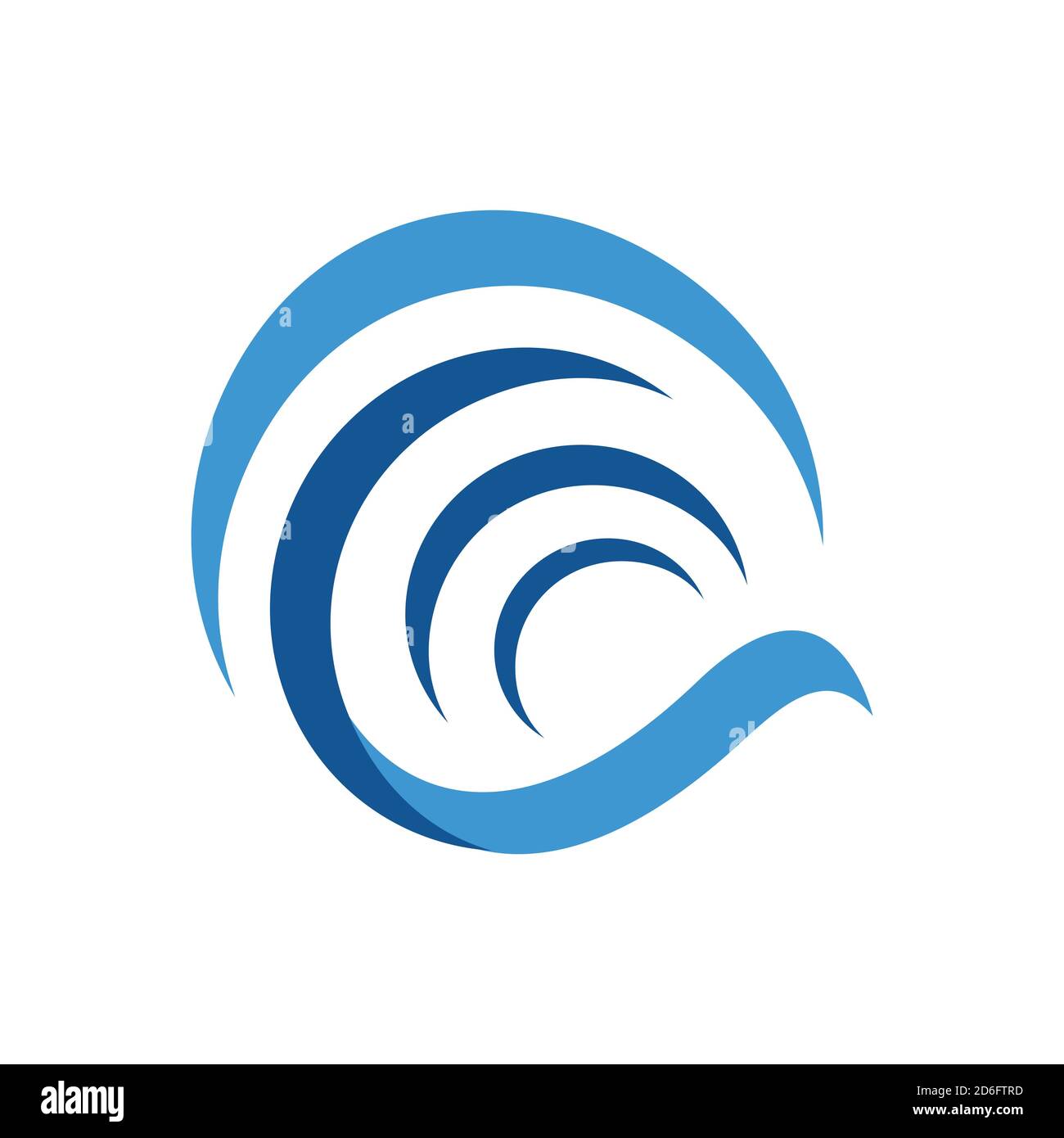 symbole et icône représentant un vecteur et un logo représentant une vague d'eau dans un cercle moderne illustration du panneau Illustration de Vecteur