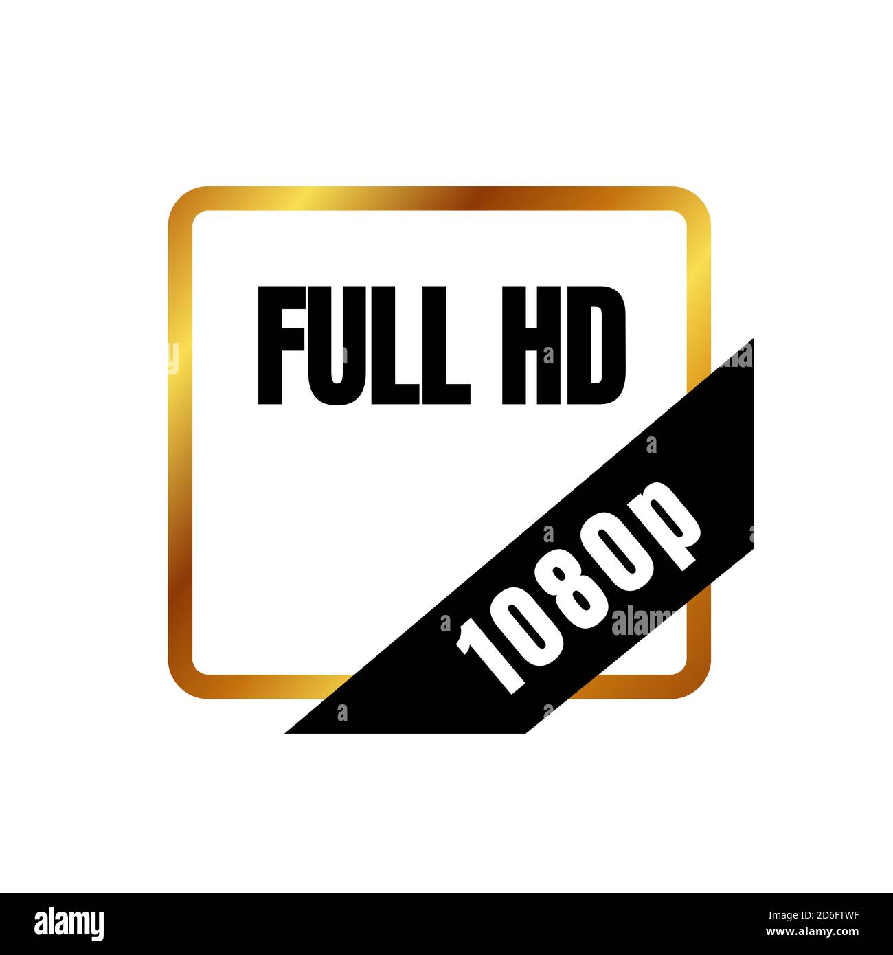 Logo Full HD marque 1080p Full HD vecteur d'icône de résolution Illustration de Vecteur