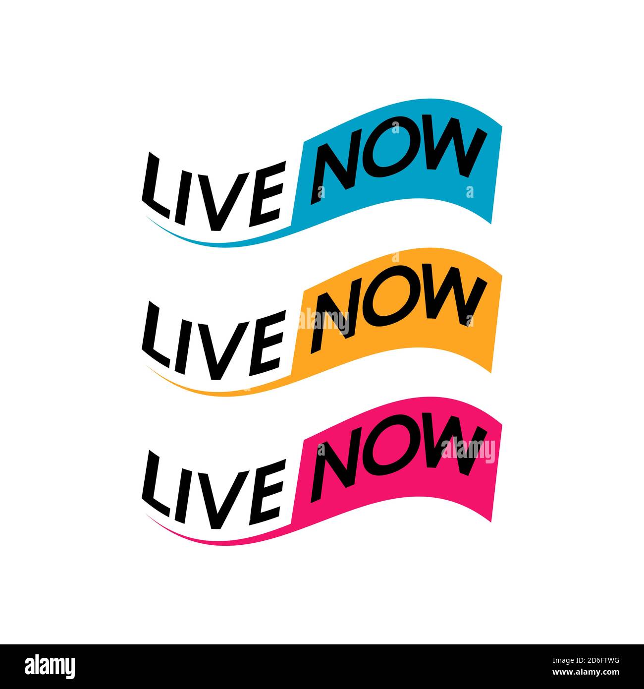 Icône du logo Live Now pour les émissions de télé-actualités en ligne illustration du vecteur de bannière de signe Illustration de Vecteur