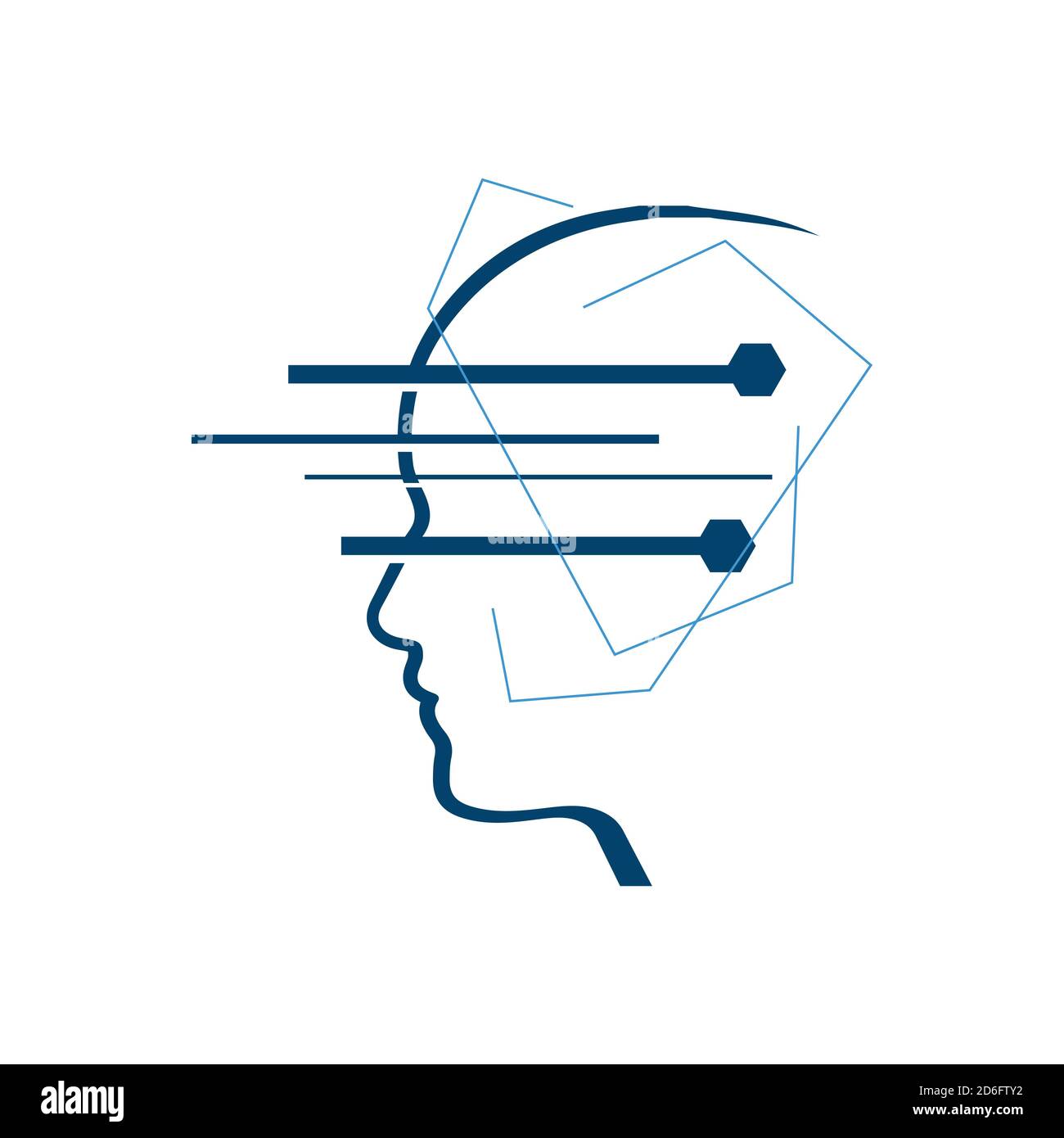 conception de logo d'apprentissage machine illustrations vectorielles cerveau ai technologie humaine modèle Illustration de Vecteur