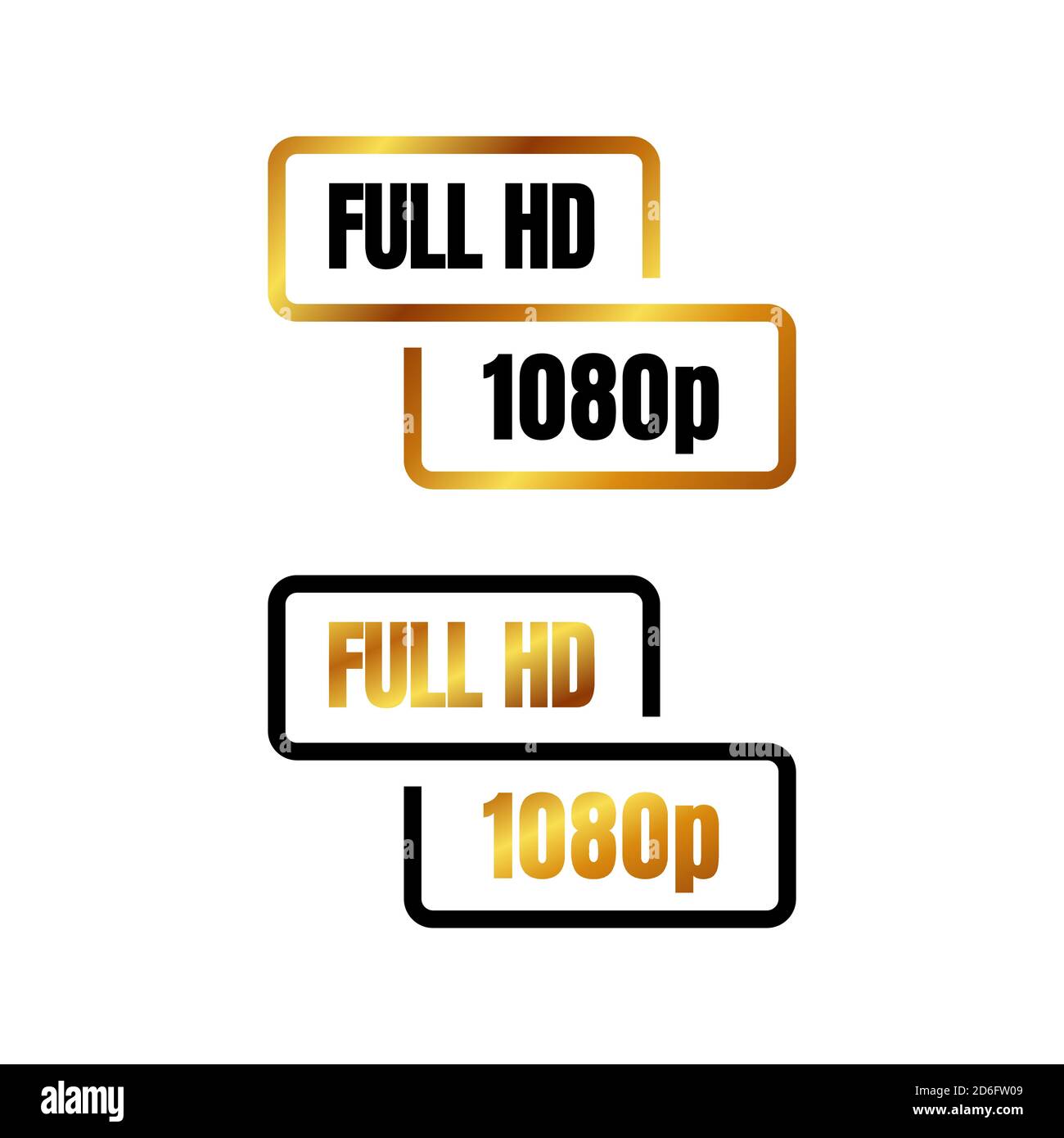 Logo Full HD marque 1080p Full HD vecteur d'icône de résolution Illustration de Vecteur
