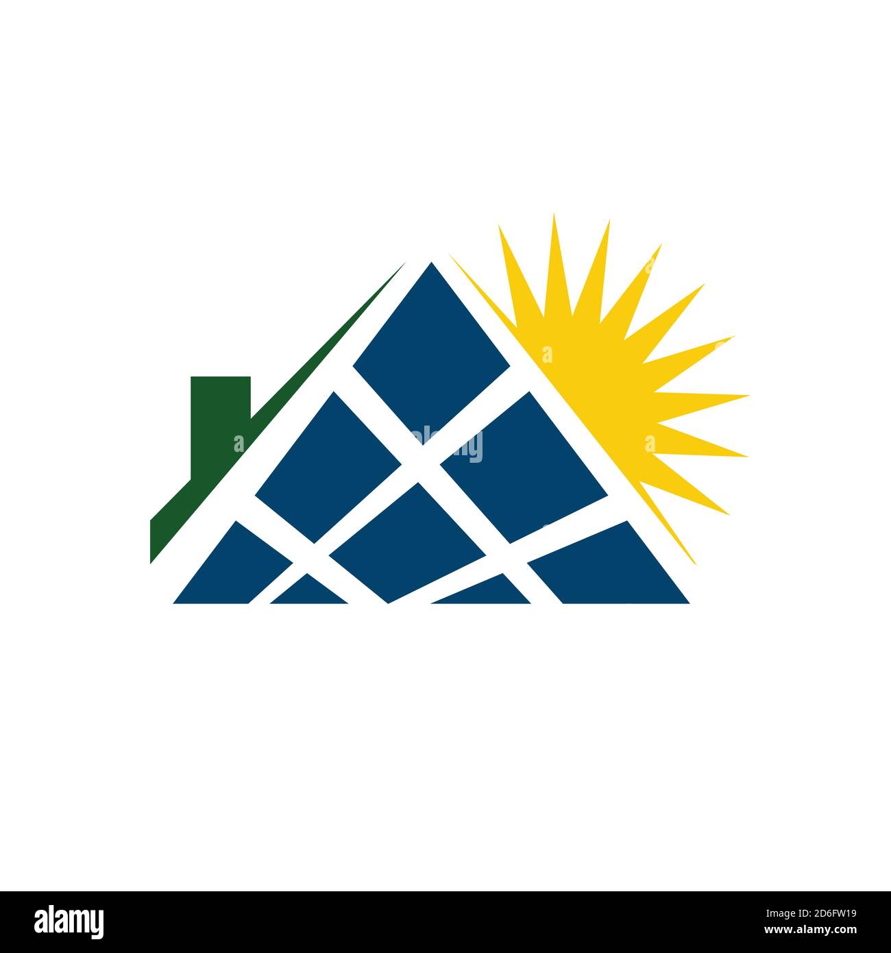 L'énergie solaire panneaux solaires maison logo et modèle pour l'énergie verte et de l'électricité naturelle Illustration de Vecteur