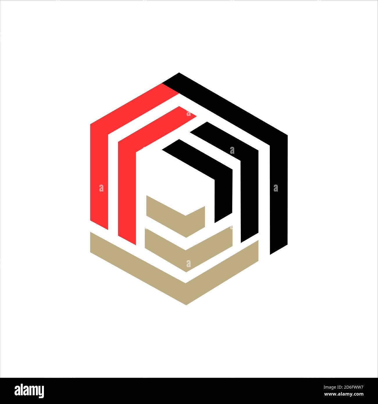 abstrait coloré géométrique logo hexagonal design icône illustration vectorielle Illustration de Vecteur