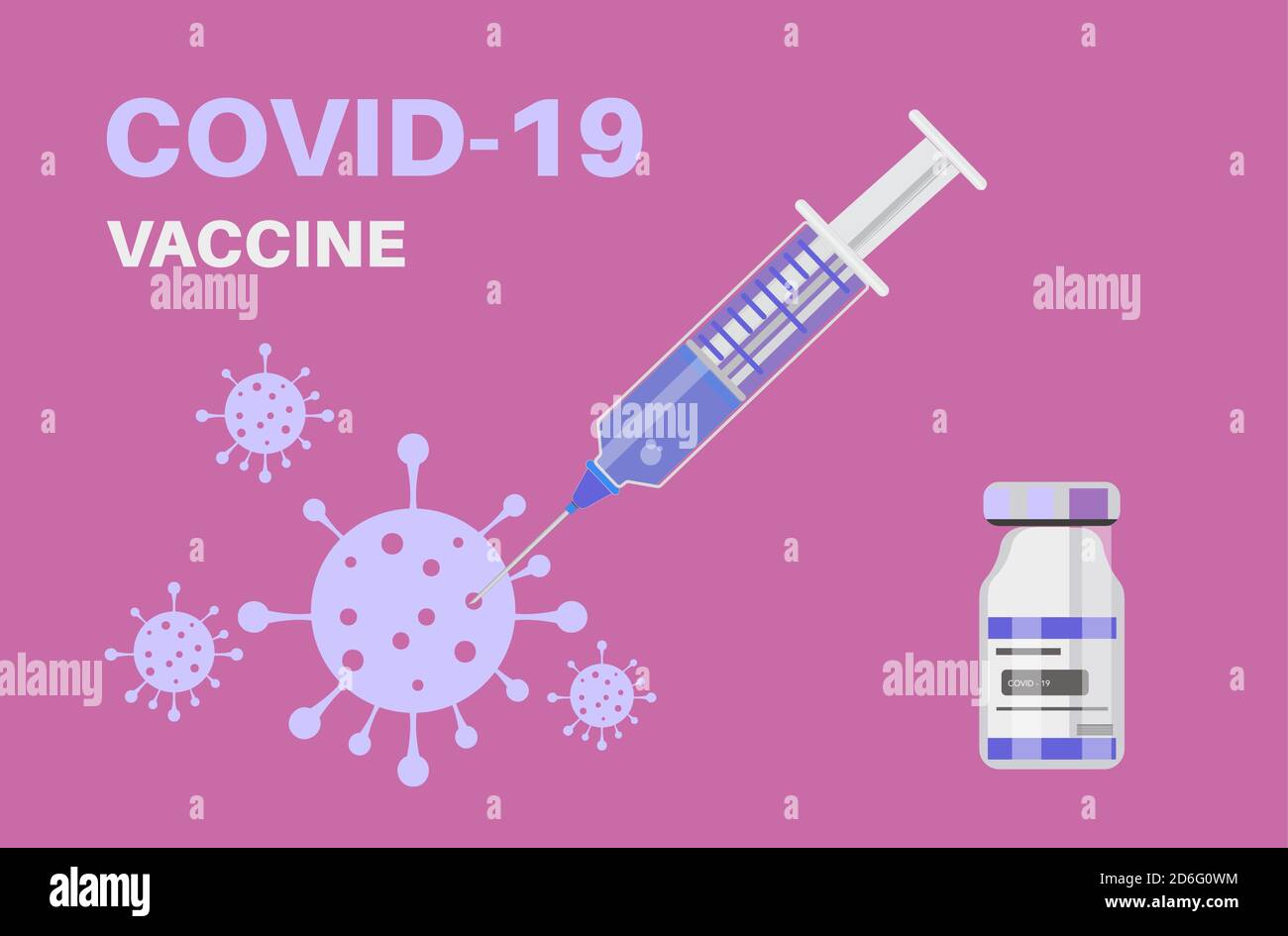 Seringue de vaccination vecteur covid-19 sur fond blanc Illustration de Vecteur