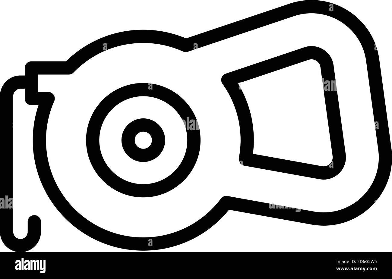 Icône en forme de laisse rétractable pour chiens, style contour Illustration de Vecteur