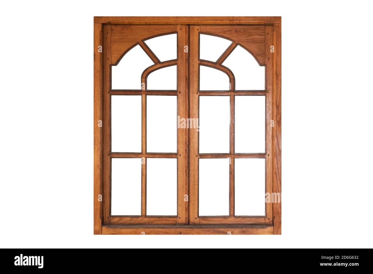 Une fenêtre en bois isolé sur fond blanc Banque D'Images
