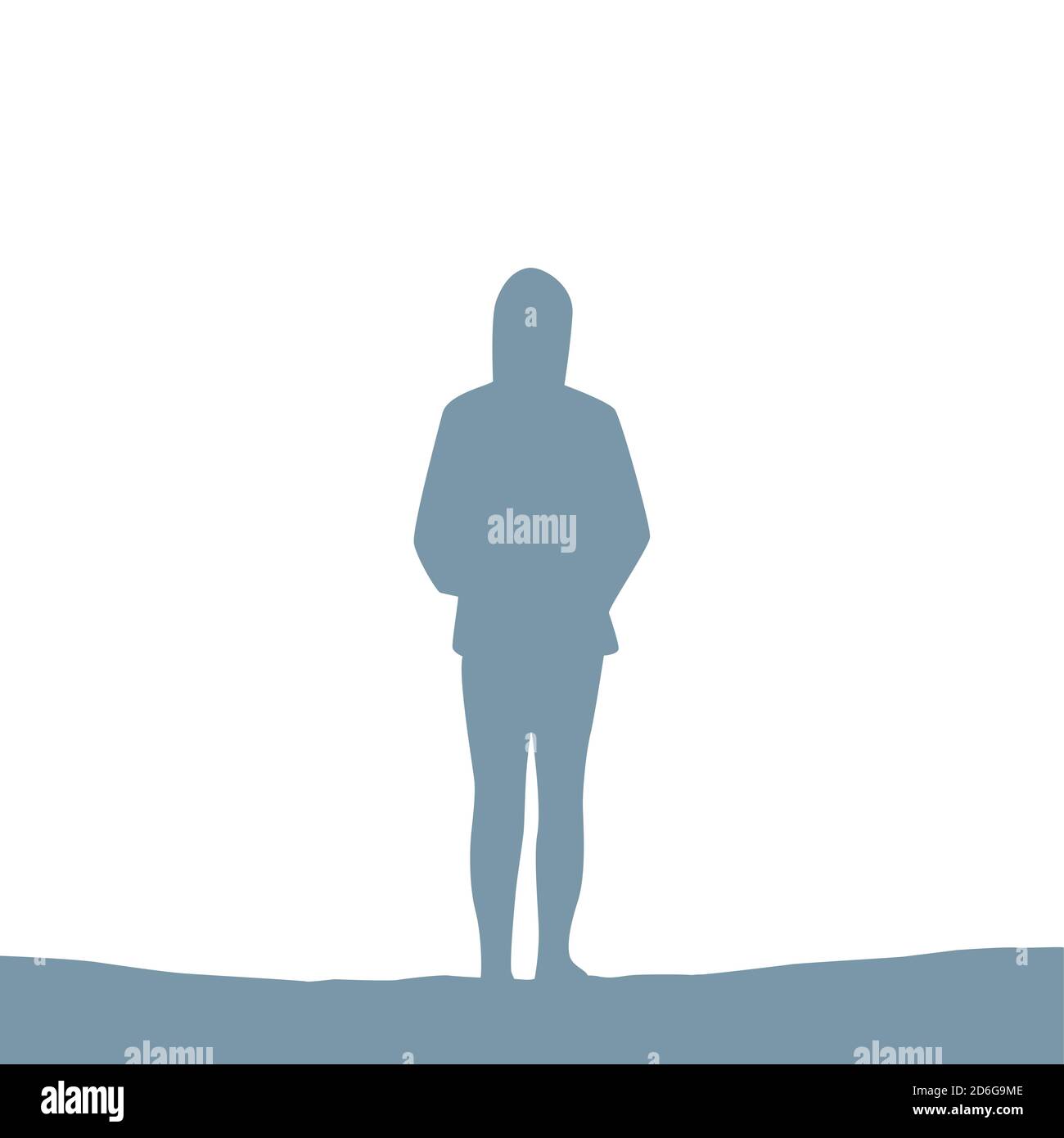 Silhouette de fille solitaire isolée sur l'illustration vectorielle blanche EPS10 Illustration de Vecteur