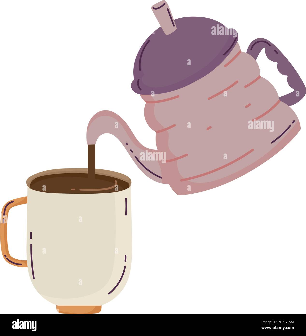 méthodes de préparation du café, illustration du vecteur de la tasse à café sur la bouilloire Illustration de Vecteur