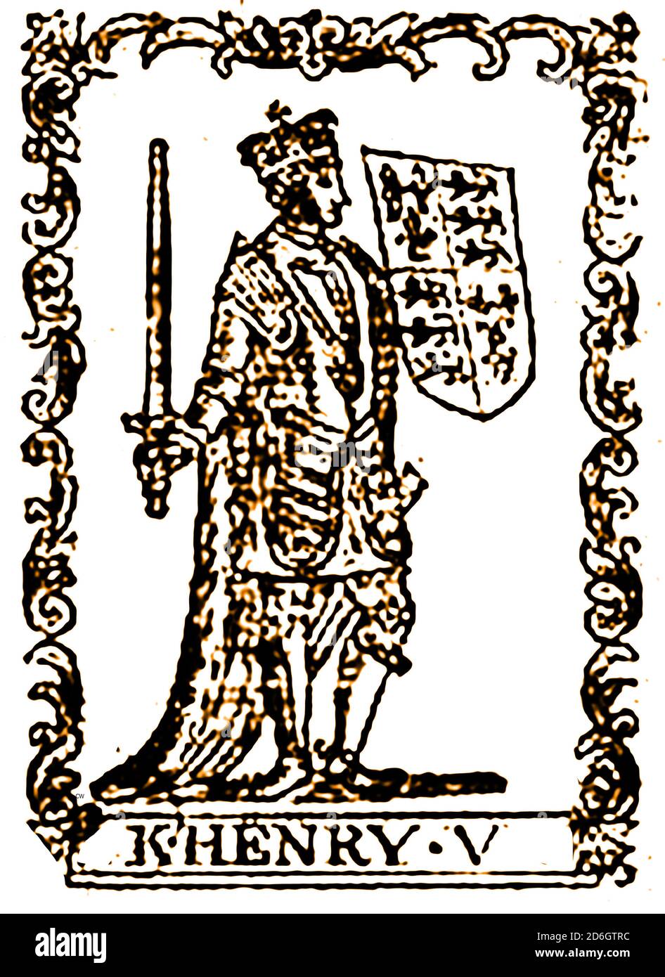 Une gravure du XVIIIe siècle (1756) du roi Henri V de Angleterre Banque D'Images