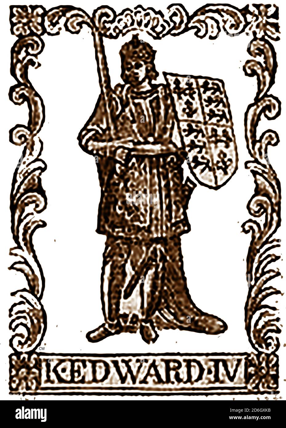 Une gravure du 18ème siècle (1756) du roi Edward IV de Angleterre Banque D'Images