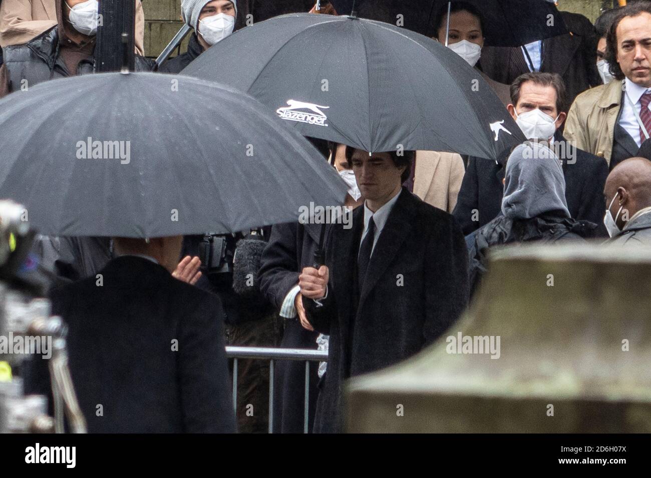 Robert Pattinson sur le set de 'The Batman' à Liverpool Banque D'Images