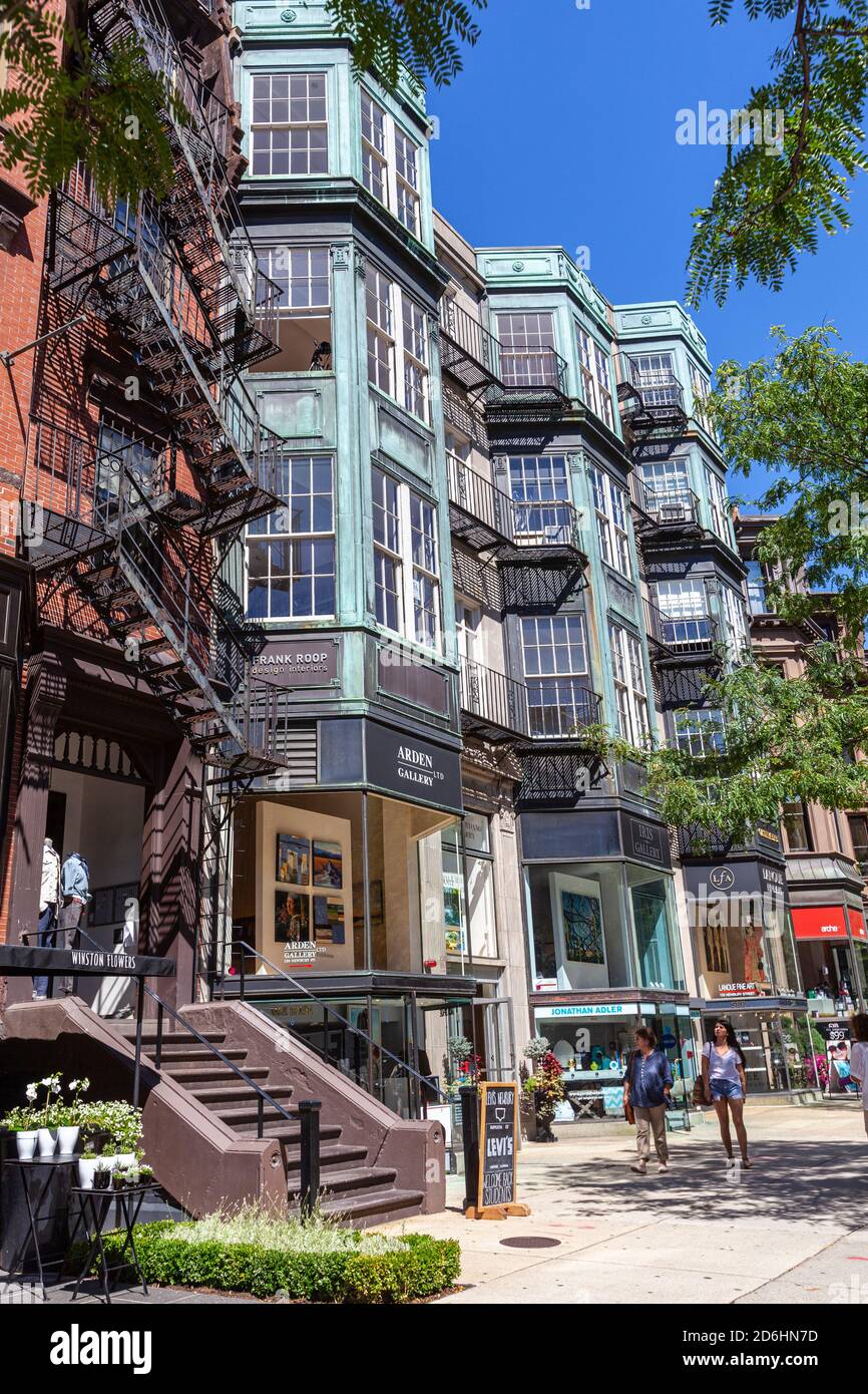 Newbury St, Boston, Massachusetts, États-Unis Banque D'Images