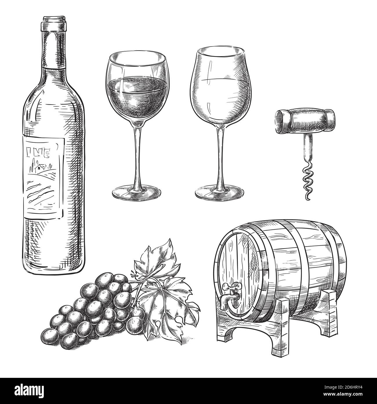 Bouchon de vin en bois gravé, motifs vin et vignoble