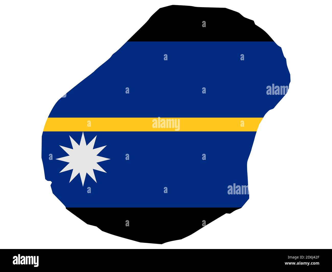 Drapeau sous forme de pays géographique, Nauru, Micronésie, Océanie Banque D'Images