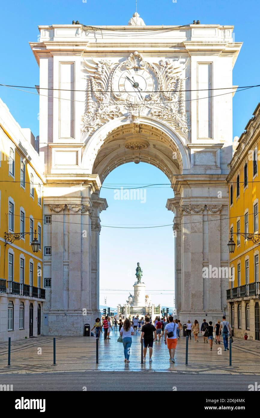 Arc de Triomphe Arco da Rua Augusta, Lisbonne, Portugal Banque D'Images