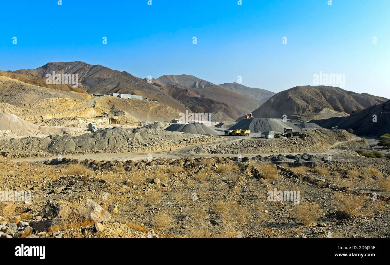 Carrière dans la dépression de Danakil sous le niveau de la mer, près de Hamadela, dépression de Danakil, triangle d'Afar, Éthiopie Banque D'Images