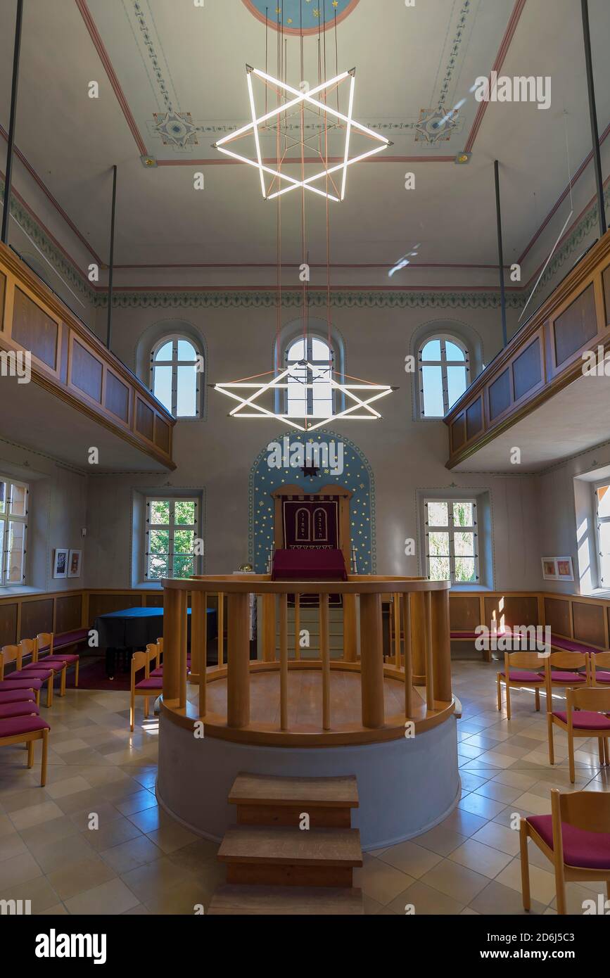 Intérieur d'une synagogue, desecration 1938, rouverte en 1994, Ermreuth, haute-Franconie, Bavière, Allemagne Banque D'Images