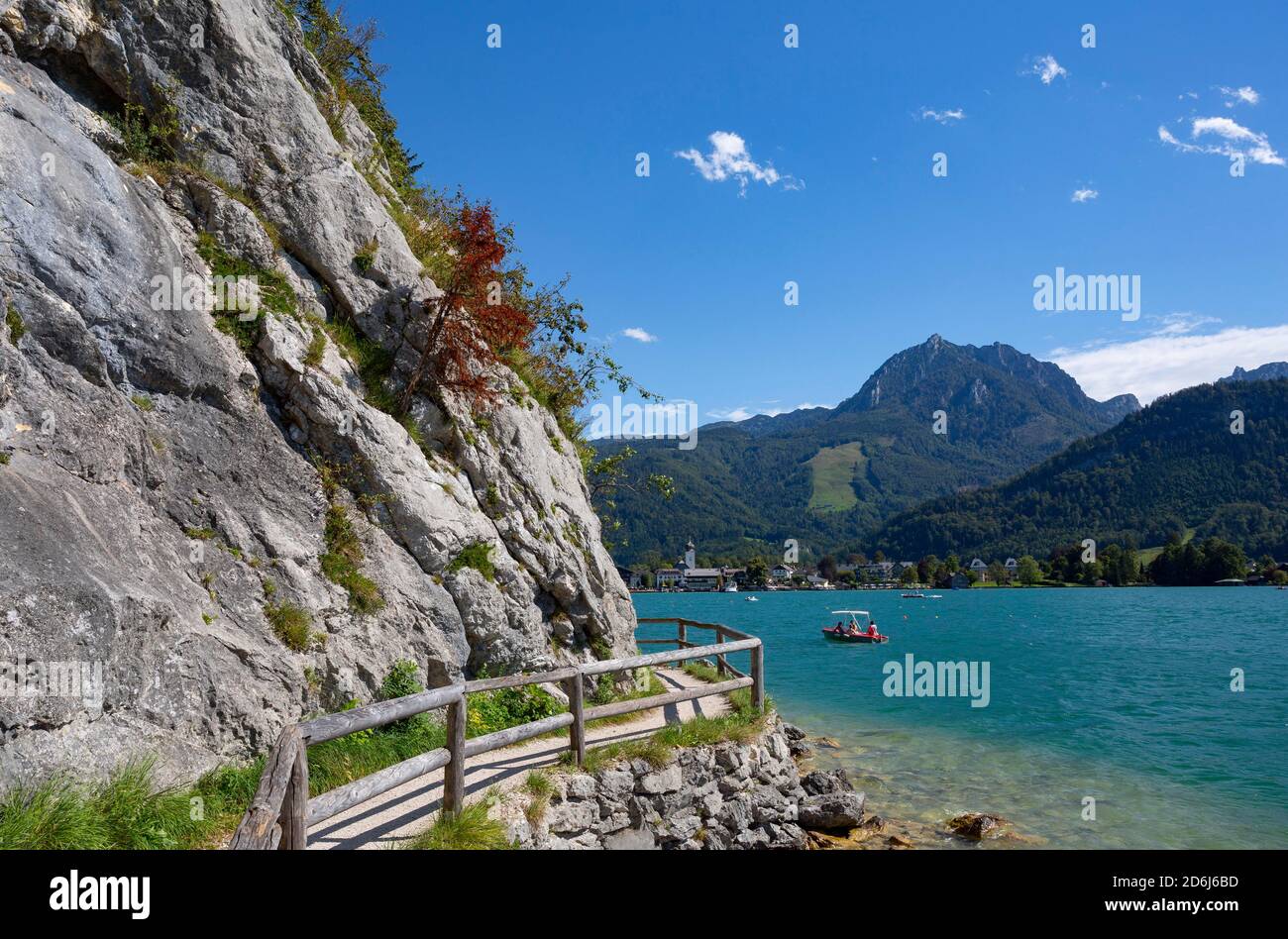 Buerglsteig avec Rettenkogel, Strobl am Wolfgangsee, Salzkammergut, pays de Salzbourg, Autriche Banque D'Images