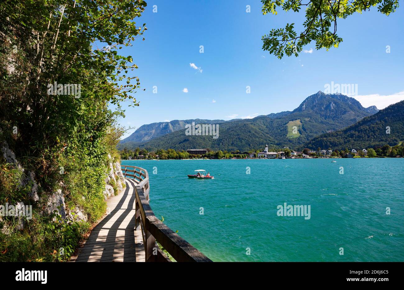 Buerglsteig avec Rettenkogel, Strobl am Wolfgangsee, Salzkammergut, pays de Salzbourg, Autriche Banque D'Images