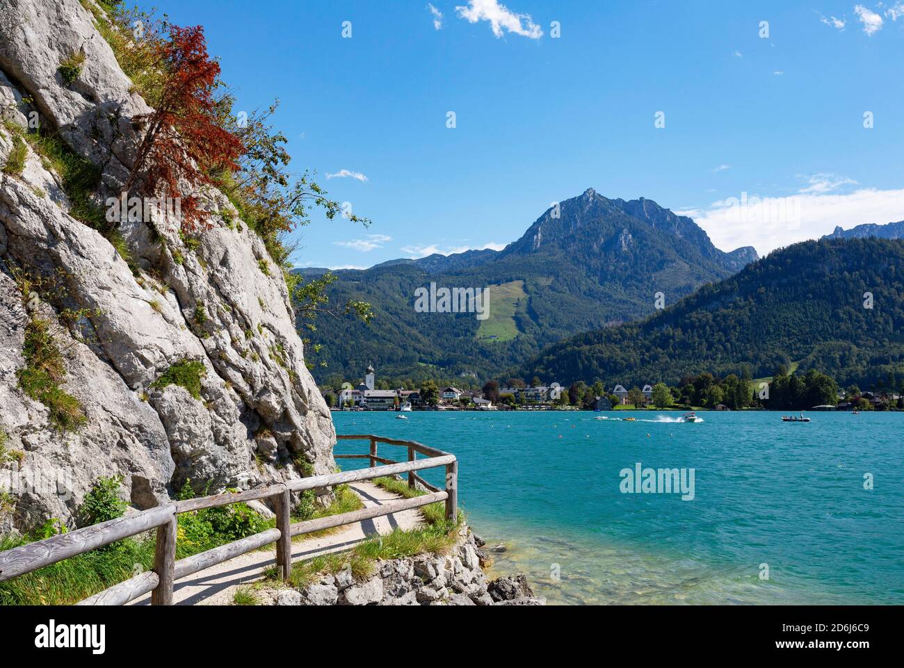 Buerglsteig avec Rettenkogel, Strobl am Wolfgangsee, Salzkammergut, pays de Salzbourg, Autriche Banque D'Images