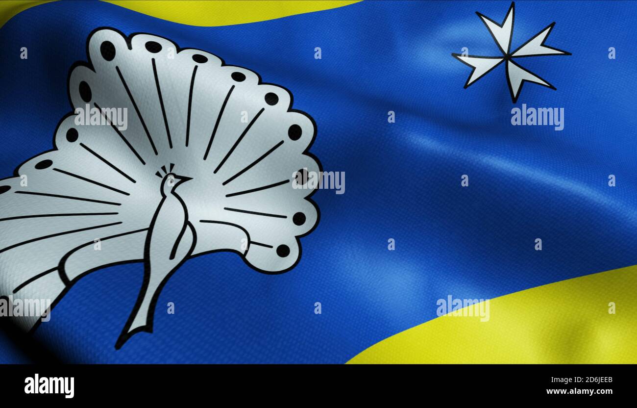 3D Illustration d'un drapeau de la ville d'Ermelo aux pays-Bas (Pays-Bas) Banque D'Images