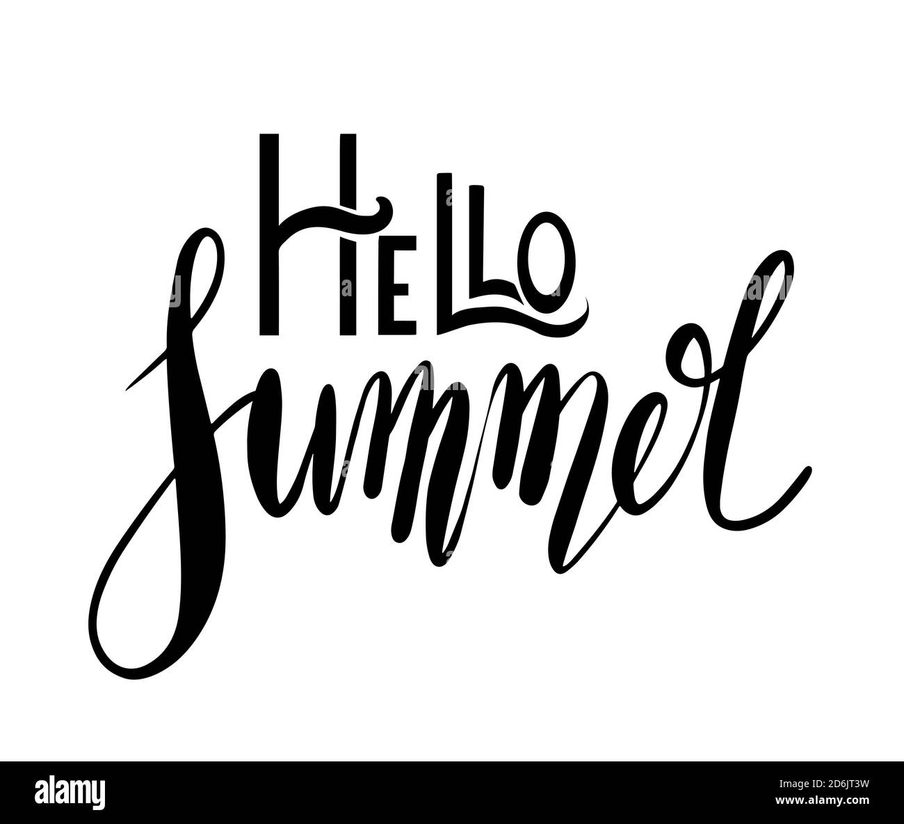 Bonjour Ete Lettrage Manuscrit Citation Positive Pour L Inspiration Element De Calligraphie Vectoriel Pour L Impression Sur Des T Shirts Des Cartes Et Votre Dessin Image Vectorielle Stock Alamy