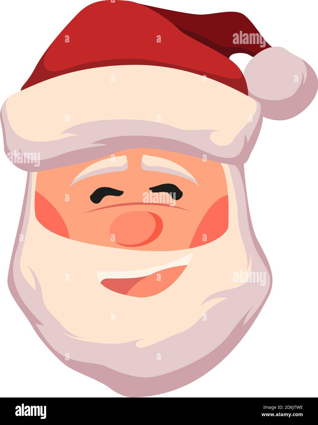 Illustration du vecteur visage du Père noël heureux. Icône de la tête