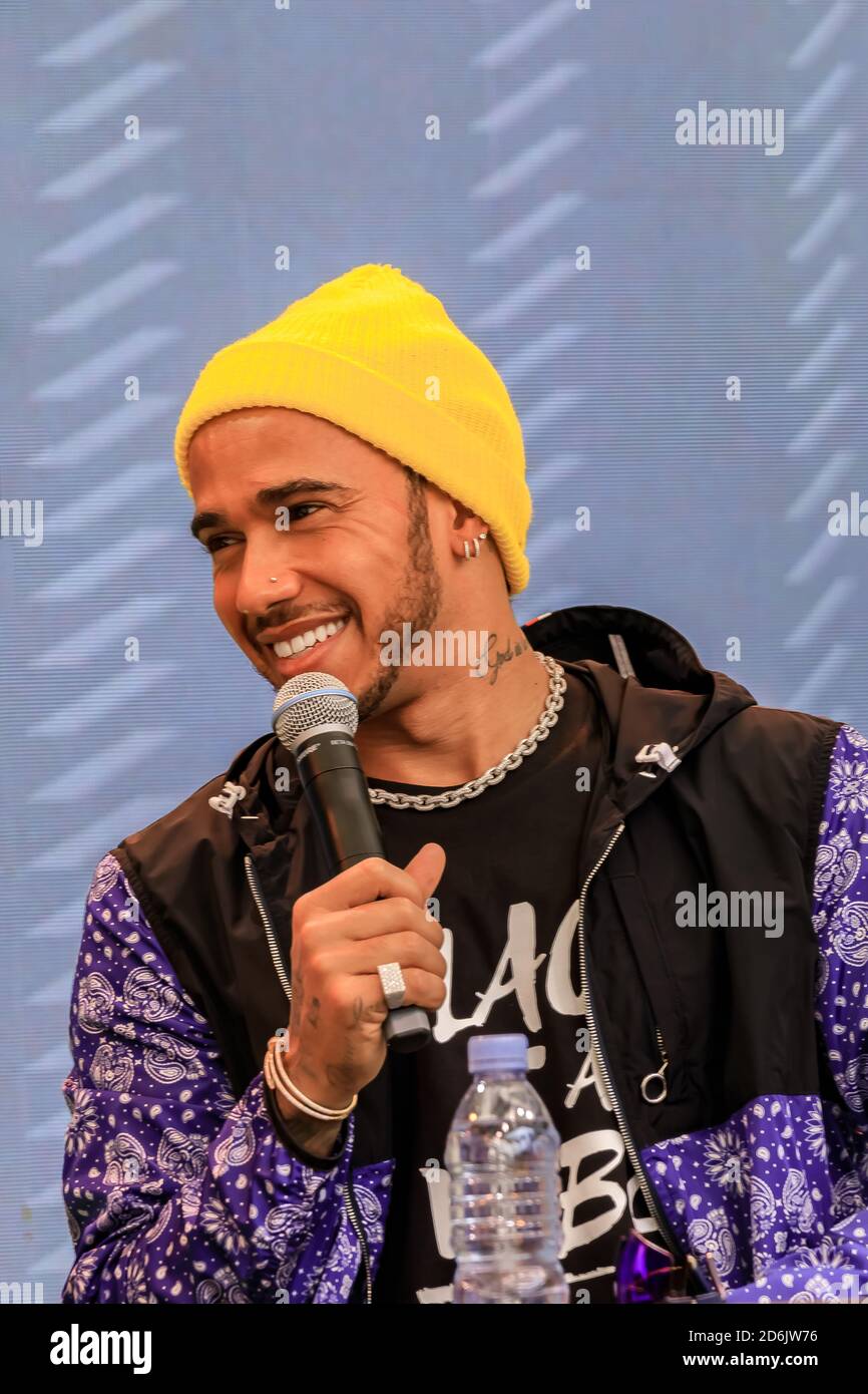 Monte Carlo, Monaco - 24 mai 2019 : Lewis Hamilton, pilote de course britannique, 6 fois champion du monde de Formule 1 à l'épreuve des supporters du Grand Prix de F1 de Monaco Banque D'Images