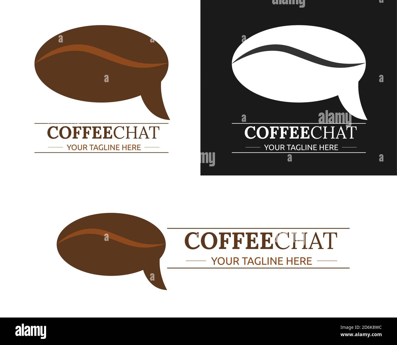Illustration de la conception vectorielle du modèle de logo de chat de grain de café pour entreprise ou entreprise Illustration de Vecteur