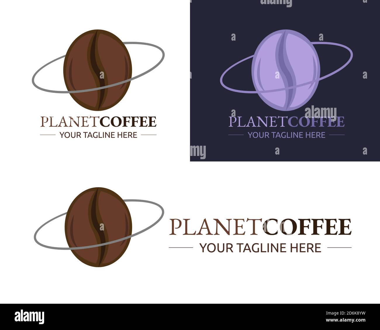 Illustration de la conception vectorielle du modèle de logo Planet Coffee pour les entreprises ou société Illustration de Vecteur