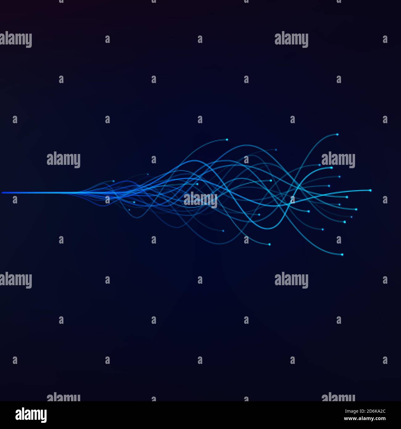 IA visualisation. Intelligence artificielle et apprentissage profond concept de réseaux neuronaux. Egaliseur d'onde. Illustration vectorielle Illustration de Vecteur