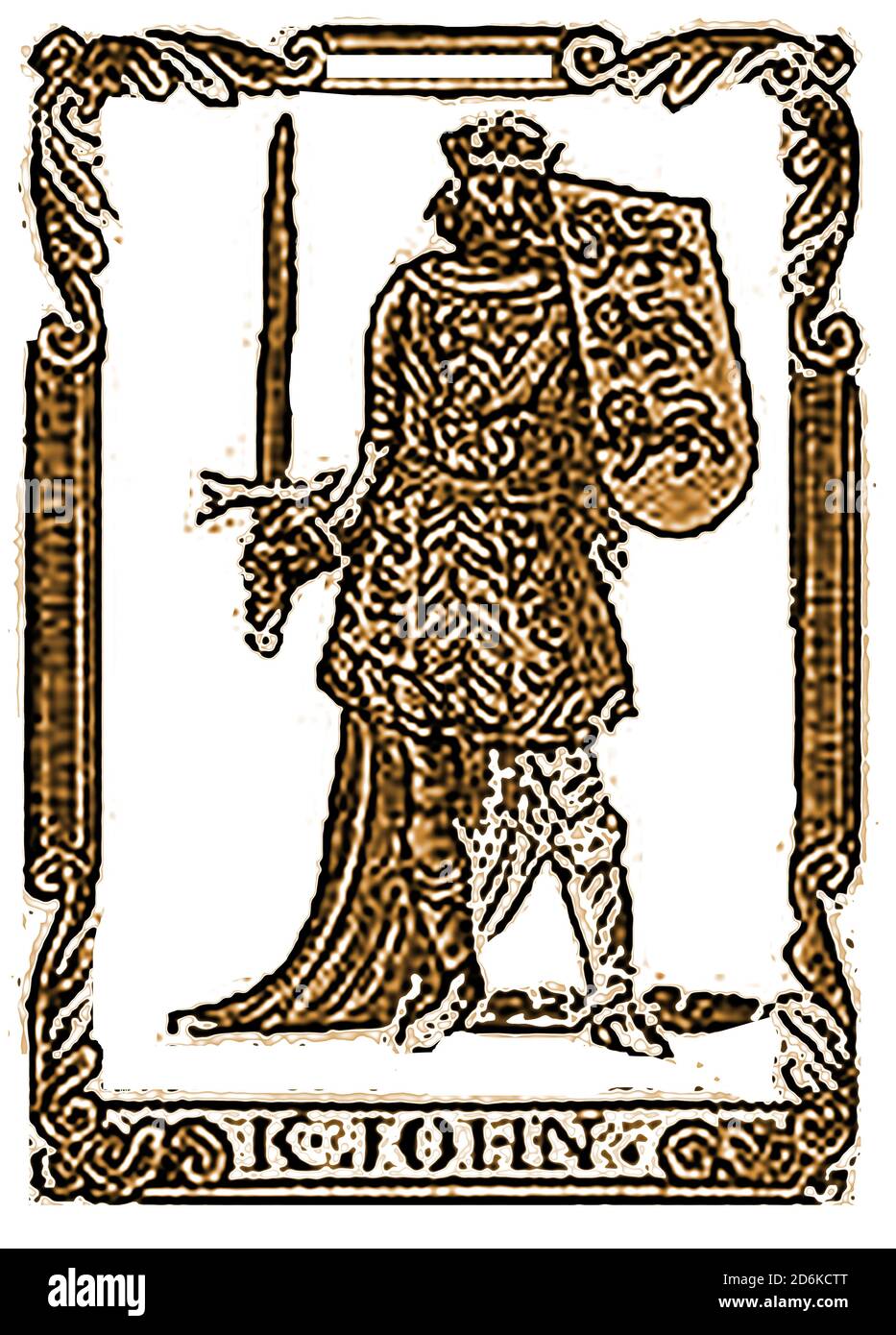 Une gravure du XVIIIe siècle (1756) du roi Jean d'Angleterre Banque D'Images