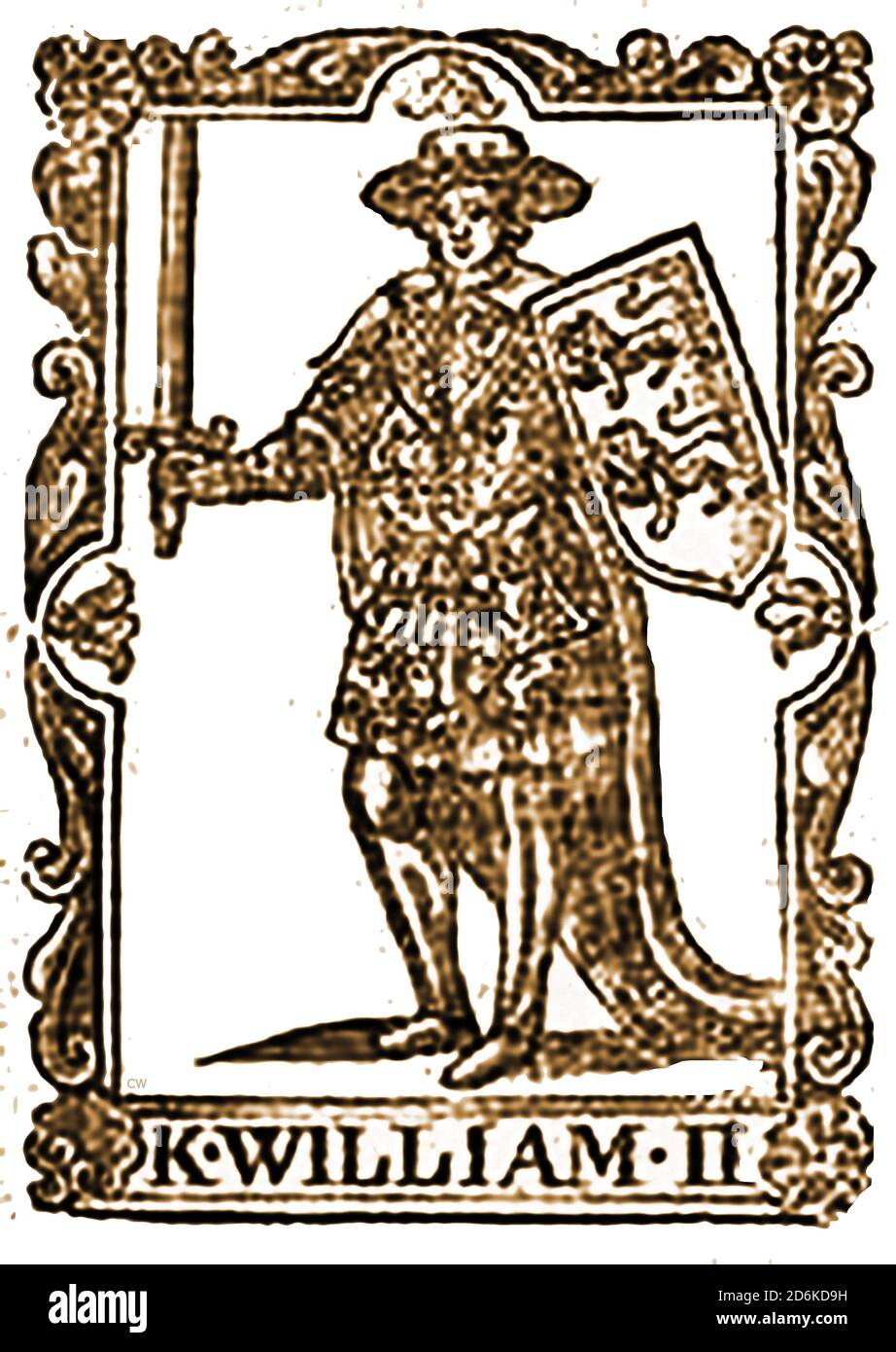 Une gravure du XVIIIe siècle (1756) du roi Guillaume II de Angleterre Banque D'Images