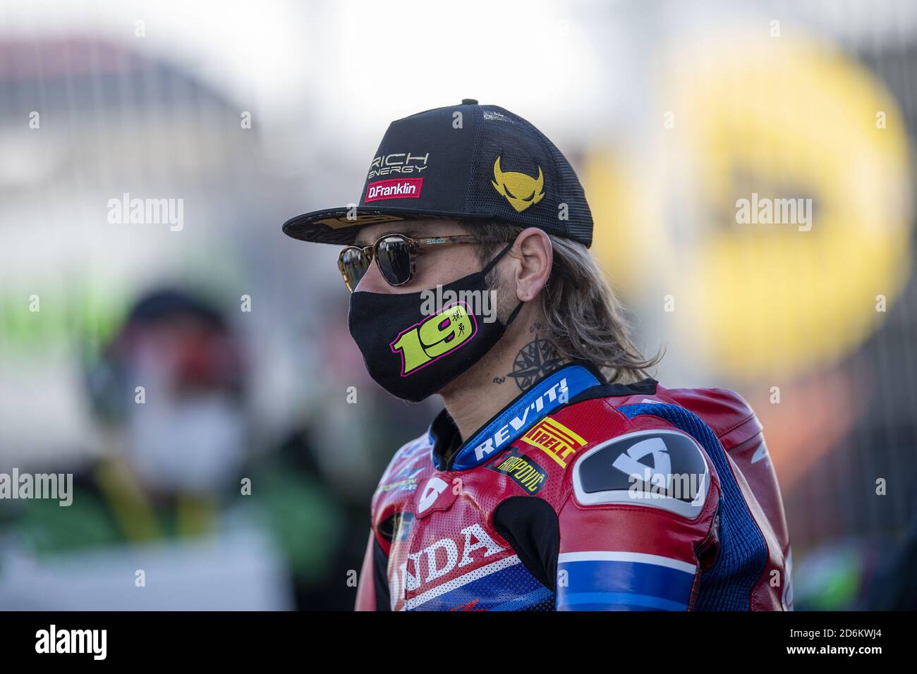 Estoril, Portugal., 18 Oct 2020, N°19 Alvaro Bautista Honda CBR1000 RR-R Team HRC pendant la série 8 Pirelli Estoril Round - course, World Superbike - SBK - Credit: LM/Otto Moretti/Alay Live News Banque D'Images