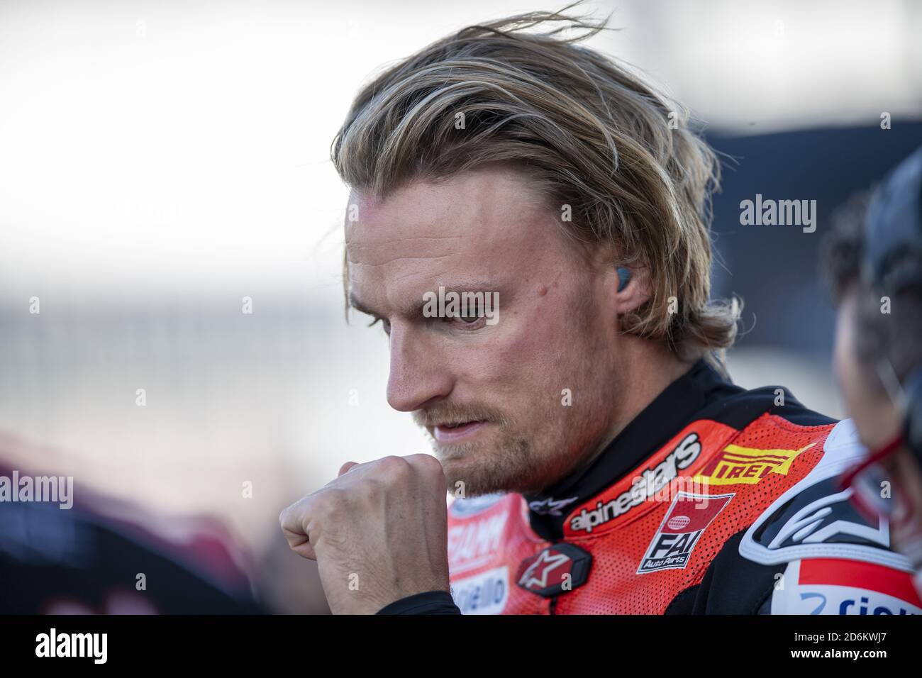 Estoril, Portugal., 18 Oct 2020, N° 7 Chaz Davies GBR Ducati Panigale V4R ARUBA.IT Racing - Ducati pendant la ronde 8 Pirelli Estoril Round - course, World Superbike - SBK - Credit: LM/Otto Moretti/Alay Live News Banque D'Images