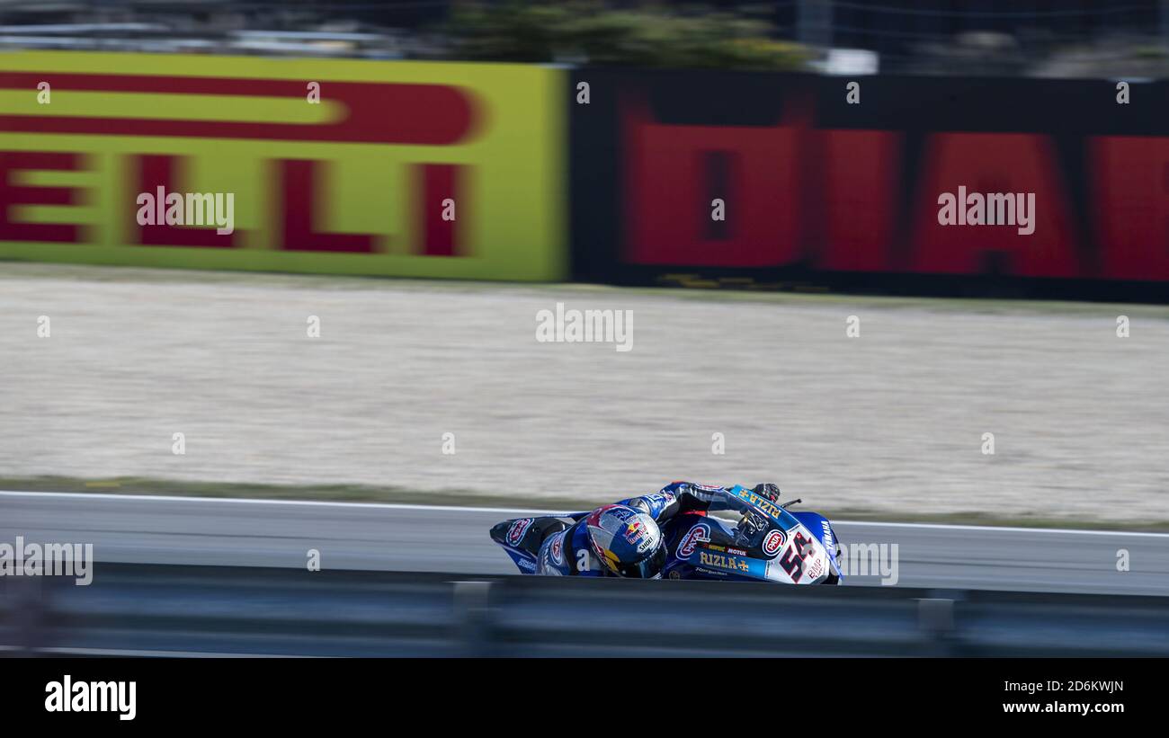 Estoril, Portugal., 18 Oct 2020, N°54 Toprak Razgattioglu TUR Yamaha YZF R1 Pata Yamaha WorldSBK équipe 1er classé lors de la ronde 8 Pirelli Estoril Round - course, World Superbike - SBK - Credit: LM/Otto Moretti/Alay Live News Banque D'Images