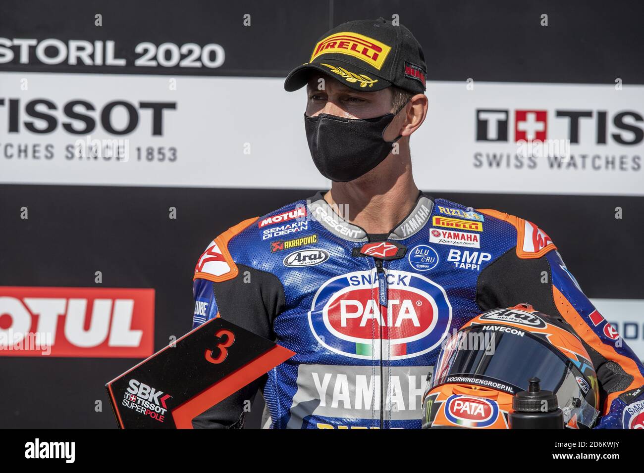 Estoril, Portugal., 18 Oct 2020, N°60 Michael van der Mark NED Yamahga YZF R1 Pata Yamaha WorldSBK Team 3st classé lors de la ronde 8 Pirelli Estoril Round - course, World Superbike - SBK - Credit: LM/Otto Moretti/Alay Live News Banque D'Images