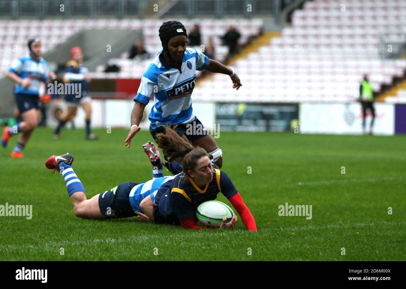 Robyn Wilkins, de Worcester Warriors Women, a fait un essai lors du match FÉMININ ALLIANZ PREMIER 15S entre Darlington Mowden Park Sharks et Worcester Warriors à la Northern Echo Arena de Darlington, le samedi 17 octobre 2020. (Credit: Chris Booth | MI News) Credit: MI News & Sport /Alay Live News Banque D'Images