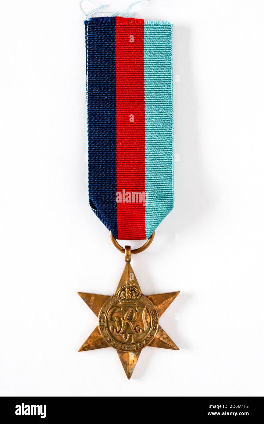 La médaille et le ruban 1939-45 étoiles. Voir Description pour plus de détails. Banque D'Images