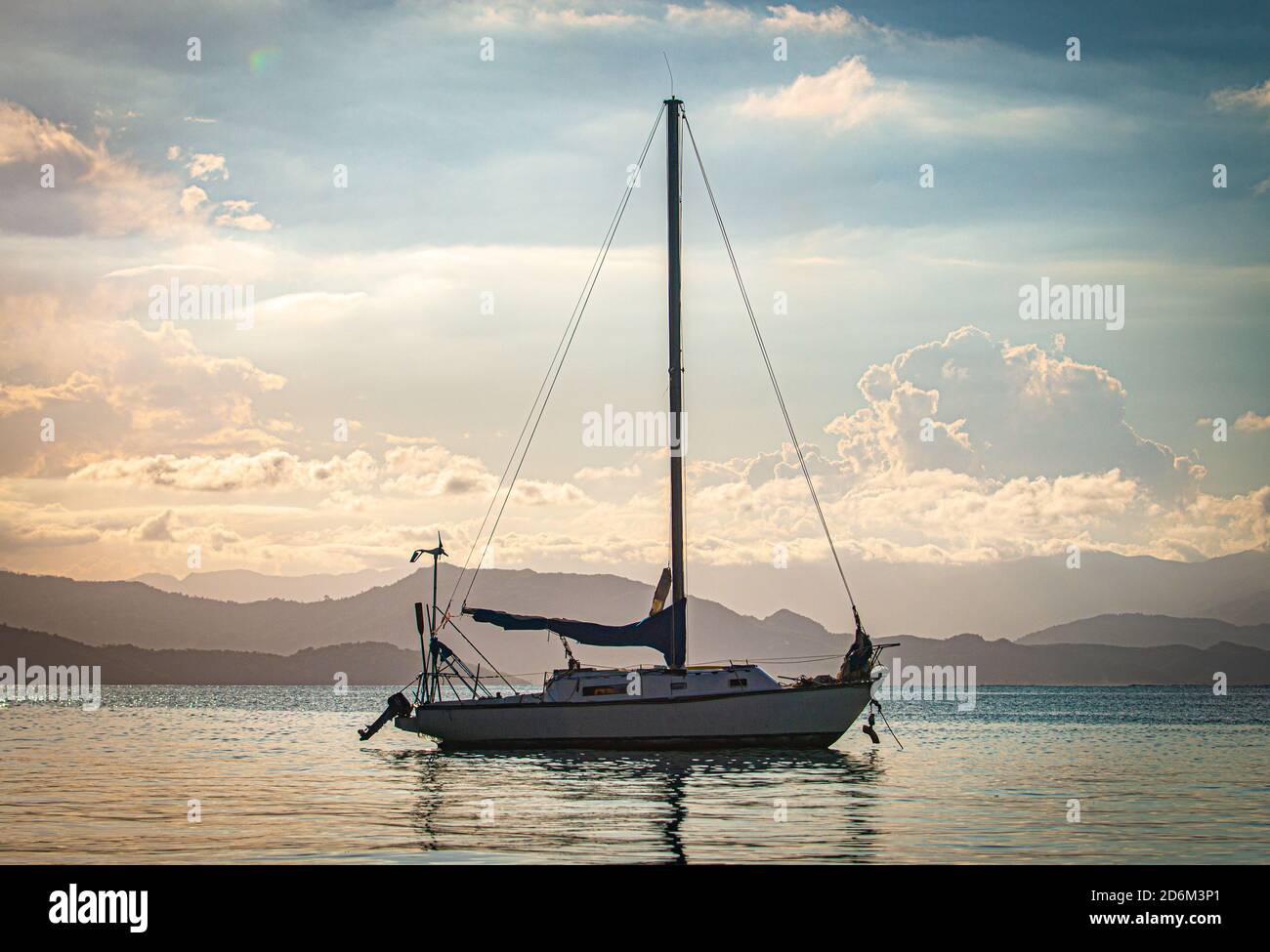 Yacht à la baie de Labadee à Cap Haïtien Banque D'Images