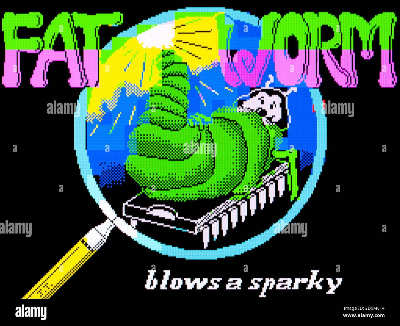 Le ver gras souffle un éclat - Sinclair ZX Spectrum Videogame - usage éditorial seulement Banque D'Images