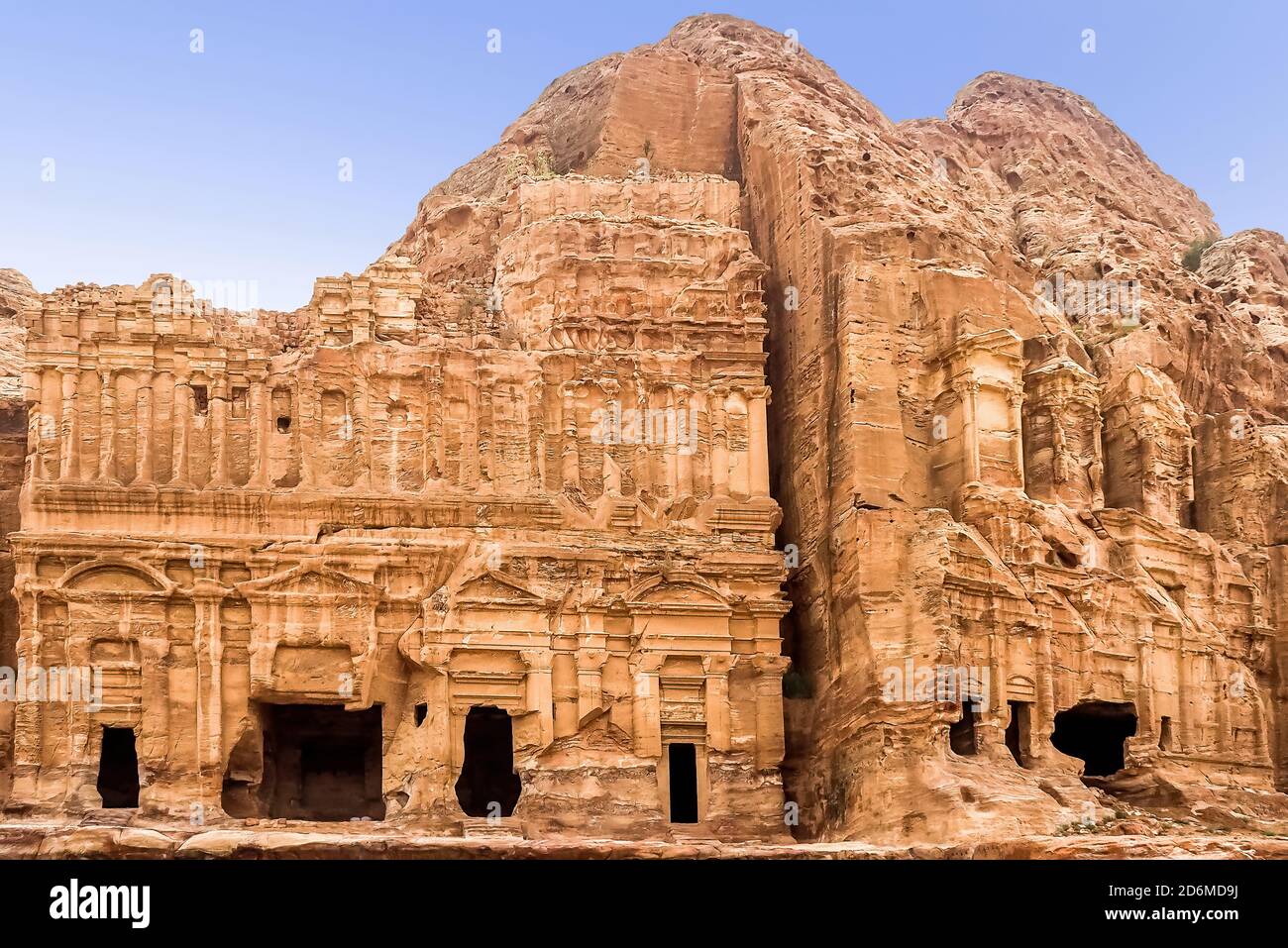 L'ancienne ville de rock abandonnés Petra en Jordanie attraction touristique Banque D'Images