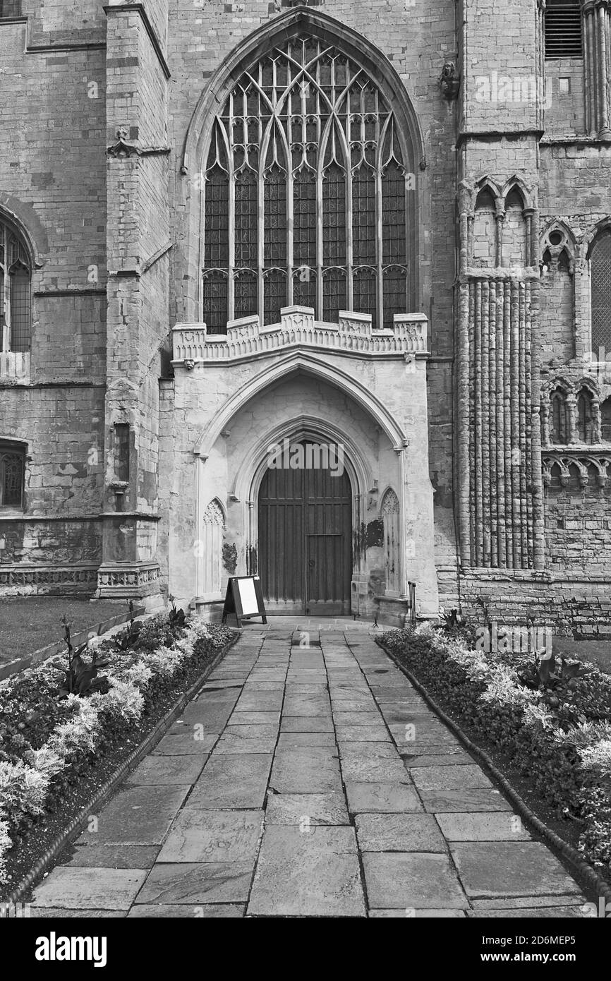 West Doors, Kings Lynn Minster, Norfolk, Royaume-Uni Banque D'Images