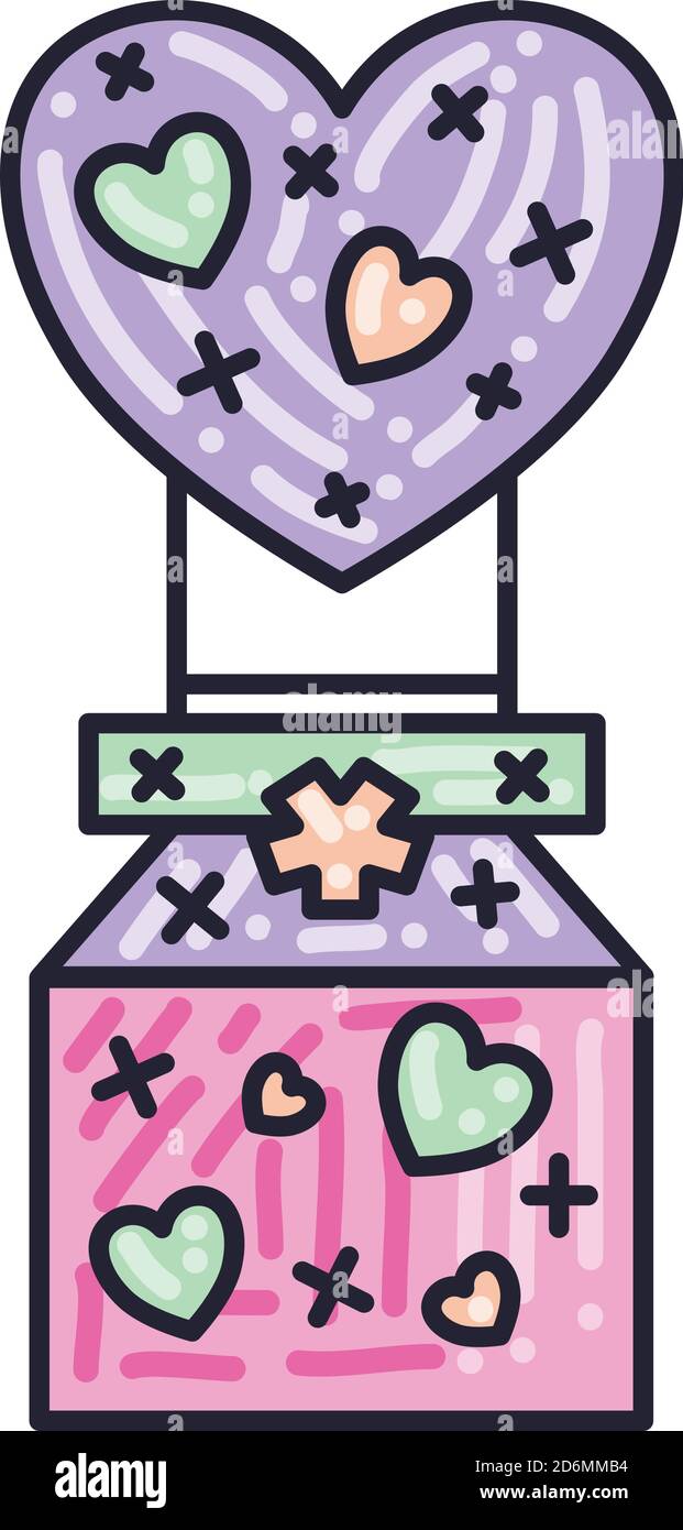 Ballon d'air en forme de cœur, illustration, vecteur sur fond blanc Illustration de Vecteur