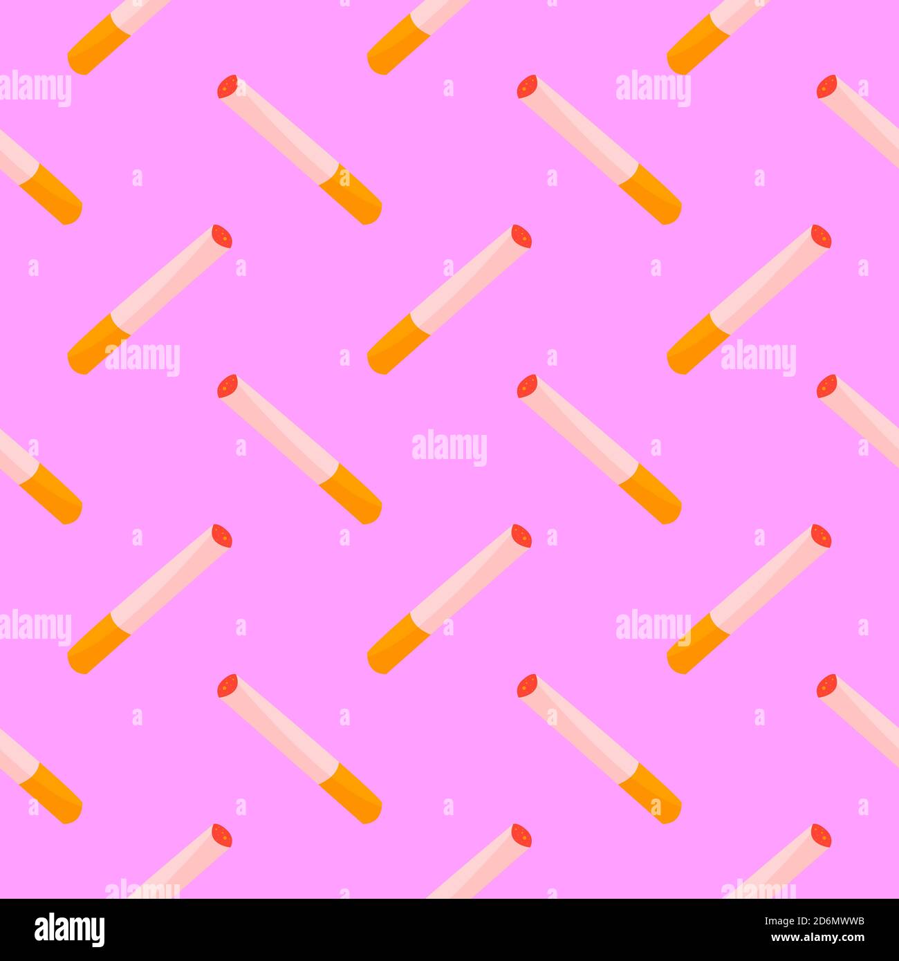 Petite cigarette, motif sans couture sur fond rose. Illustration de Vecteur