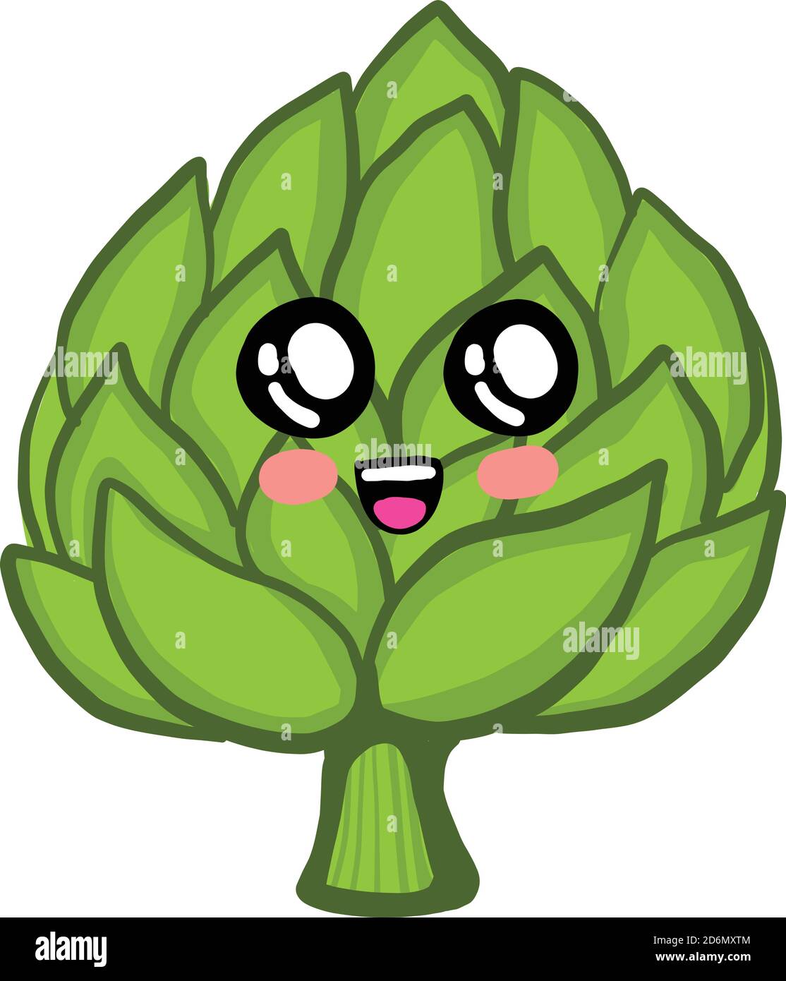 Artichaut excité, illustration, vecteur sur fond blanc Illustration de Vecteur