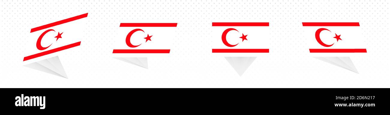 Drapeau de Chypre du Nord dans un design abstrait moderne, ensemble de drapeaux vectoriels. Illustration de Vecteur