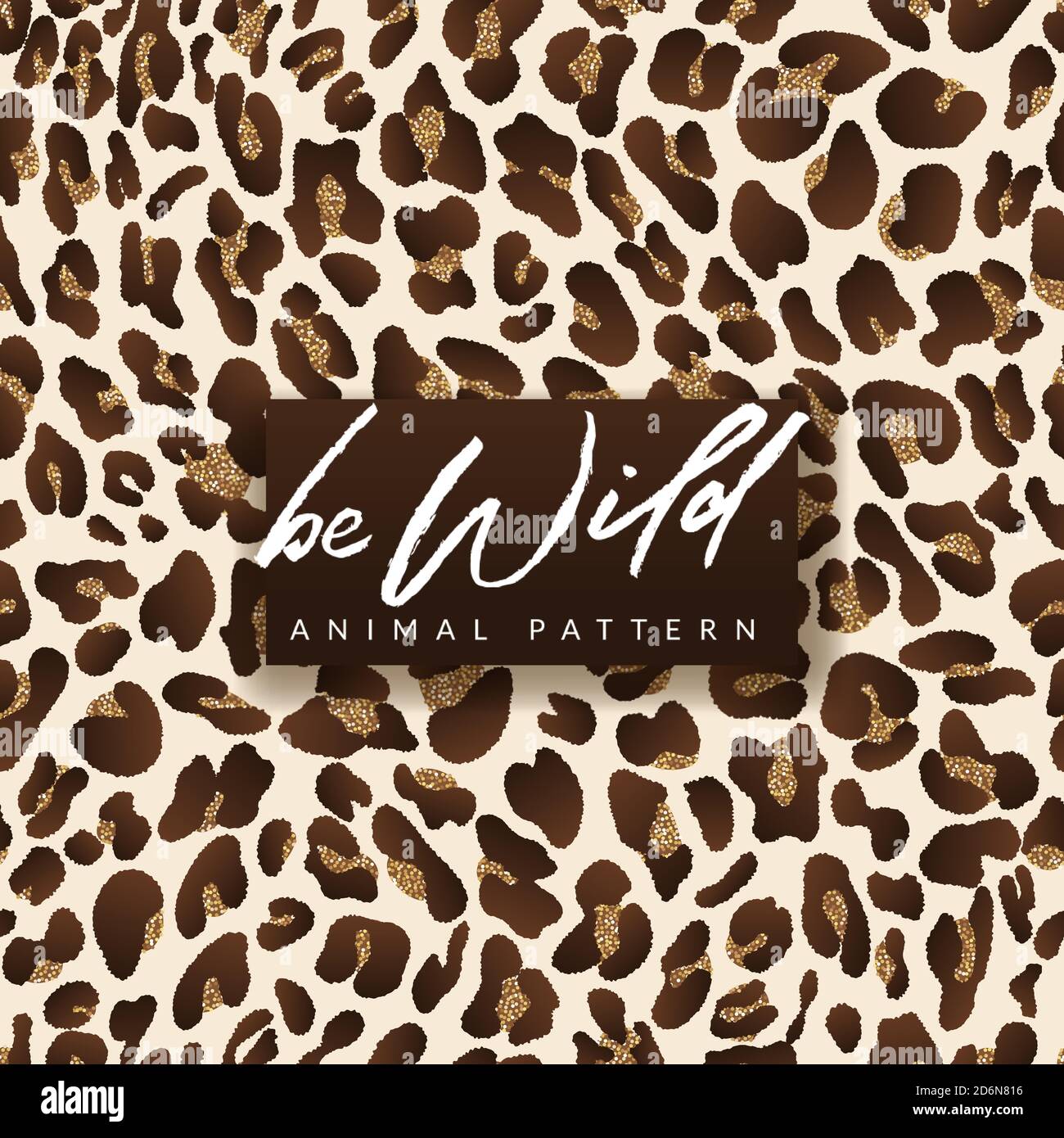 Motif doré léopard sans couture. Imprimé textile tendance dans des couleurs dorées brillantes. Arrière-plan en fourrure d'animal avec texture pailletée. Soyez sauvage Illustration de Vecteur