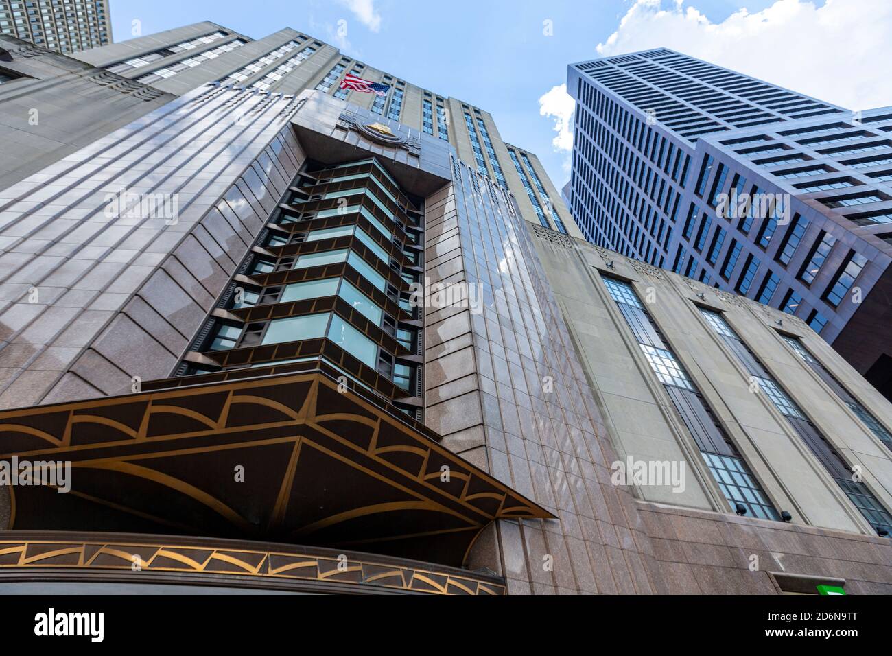 Tour art déco au 185 Franklin St, New England Telephone Building sur Post Office Square, Financial District, Boston, Massachusetts, États-Unis Banque D'Images