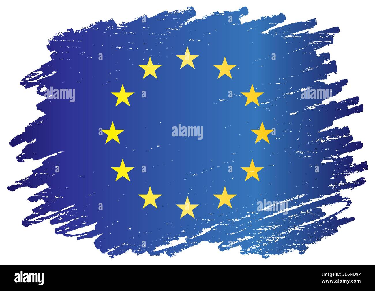 Drapeau de l'Europe, Union européenne. Illustration vectorielle colorée et lumineuse. Illustration de Vecteur